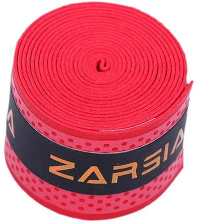 LOVIVER Badminton Schläger Griffband Wrap Band Vliesstoffe PU Komfort Griff Schweiß Band Tennis Overgrip für Racquetball Squash Pickleball, Rot