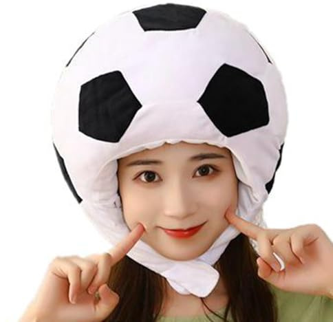 Cappelli da calcio per ragazzi,Cappello da pallone da calcio,Puntelli per foto Cappello copricapo sportivo in peluche caldo | Cappello in peluche con pallone da calcio, giocattolo divertente per la fa