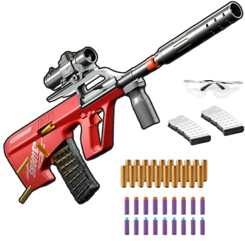DART ARMOURY Automatic Foam Dart Toy Blaster, Shell Ejecting Scope Machine with Magazine Toy Foam Blasters, Electric Shooting Games Toys, Birthday Toys for Boys Girls Teenager
