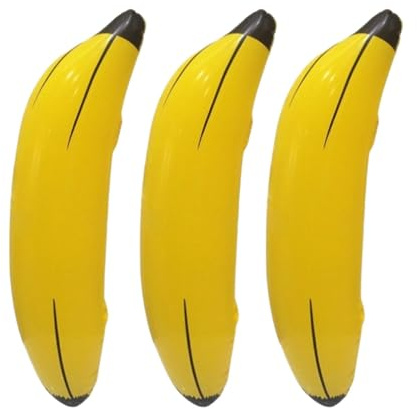 3 Pcs Inflatable Banana,60cm Yellow Blow-up Inflatable Bananas,Large Yellow Inflatables Pool decoration, for Adult Party Decoration, Photo Booth Props, Bachelorette Party Supplies