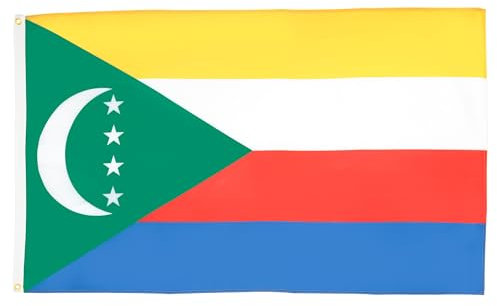 AZ FLAG - Drapeau Comores - 150x90 cm - Drapeau Comorien 100% Polyester Avec Oeillets Métalliques Intégrés - Pavillon 110 g
