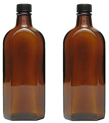 mikken - 2X Medizinflasche in Braunglas Apothekerflasche inkl. Etiketten a 250ml, Braun