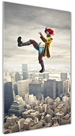 Tulup akrylmålning 50x100cm - Modern Deco-Glas Bild Med målning på akrylglas - Dekoration Lägenhet Kök Och Vardagsrum Skriv Ut - clown linjer
