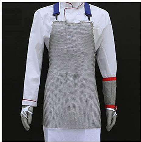 Tablier Tablier Résistant Aux Coupures De Sécurité De Boucher, Tablier en Métal en Acier Inoxydable 316, Tablier De Protection De Travail Sûr, Bretelles Réglables (Size : 55x70cm)