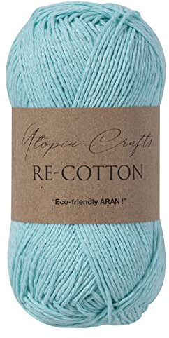 Utopia Crafts Re-Cotton Knitting Yarn, 100g (Aqua Blue), 5060967569304