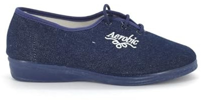ALCALDE 200 Zapatilla Cerrada clásica de Lona, con cuña, Suela de Goma, con Cordones