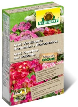 GROWMANIA Fertilizante para Hortensias y Rododendros Neudorff | Abono para Plantas, Flores y Cultivos de 1 kg | Fertilizantes Ecológico Jardines y Huertos