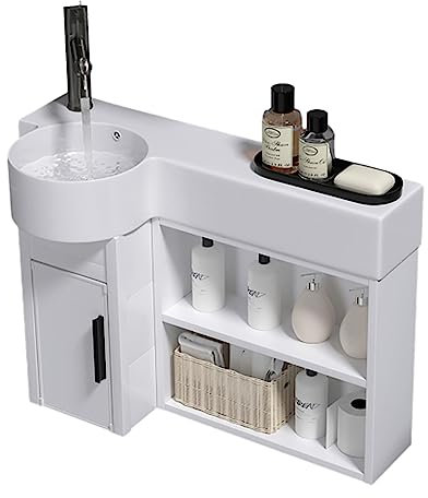 Kleiner Eck-badezimmerschrank Unterschrank Waschbecken Wandmontage Eckig Keramik Klein Wandwaschbecken Hängewaschbecken Mit Armaturloch Badezimmermöbel Eckwaschbecken ( Color : Left , Size : 70cm/27.5
