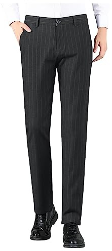 Générique Pantalon Homme Habillé Pantalon Costume Homme Casual Chic Pantalon Homme à Rayure Pantalon Homme Chino Pantalon Slim Homme Pantalon De Travail Homme Business Pantalon Homme Coupe Droite