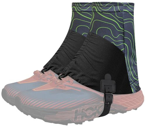 Danuosie Trail Gaiters, Waterproof Low Shoe Protectors, Sandproof Adjustable Boot Covers for Hiking & Running - Prevents Debris in Shoes