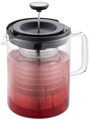 GEFU Teekanne T-PREP – Glas-Teebereiter mit Brüh-Stopp-Funktion | 800 ml | Mikrofeiner Edelstahlfilter & Aromaschutzdeckel | Hitzebeständig