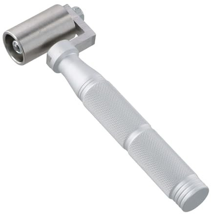 Rodillo de Papel Tapiz Acero Inoxidable, Rollo de Papel Pintado de 40 mm, Mano Presión Edge Rodillo Soporte con Mango de Antideslizante para Bordes, Plano, Herramienta DIY