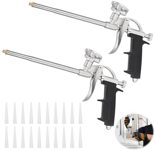 Yimomoyi 2 Stück Schaumpistole, PU Bauschaumpistole aus Metall, Schaumpistole Bauschaum, Bauschaum Pistole, Profi-Dosierpistole für Bauschaum Dosen, Schaumpistolen zum Abdichten, Füllen