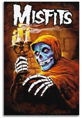 Poster con copertina dell'album Misfits American Psycho, poster con copertina e autografo, poster con copertina musicale, pop hip hop, cantante rap, star, poster estetico da parete su tela per