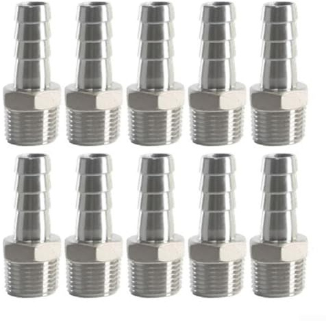 10 barre per tubi in acciaio inox, compatibili con 1/2 NPT per connessioni sicure per tubi flessibili (1/2 pollice x 18 mm)