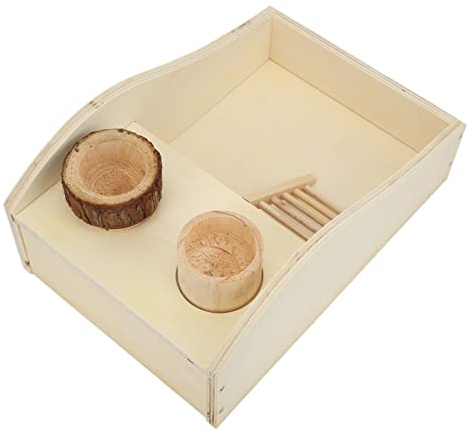 HEEPDD Literie et Litière Hamster Boîte de Bain de Sable, Petit Animal Baignoire de Baignoire en Bois de Douche à Litière pour Nain Nan Nan pour