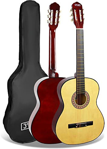 3rd Avenue 4/4 Flamencogitarren-Starterset in Normalgröße, Konzertgitarre mit Nylonsaiten, inkl. 6 Monate KOSTENLOSEM UNTERRICHT, mit Tragekoffer – in Natur