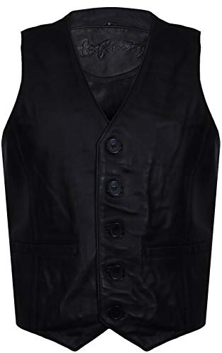 Infinity Leather Les Hommes Noir Gilet Cuir Elégant Classique XL