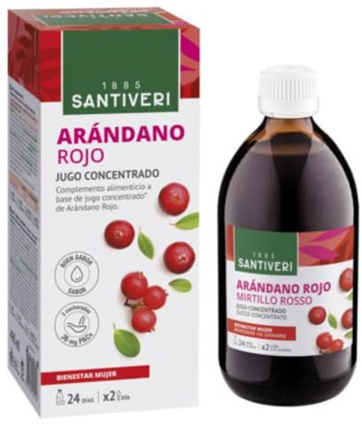 Mirtillo rosso concentrato Santiveri, 490 ml