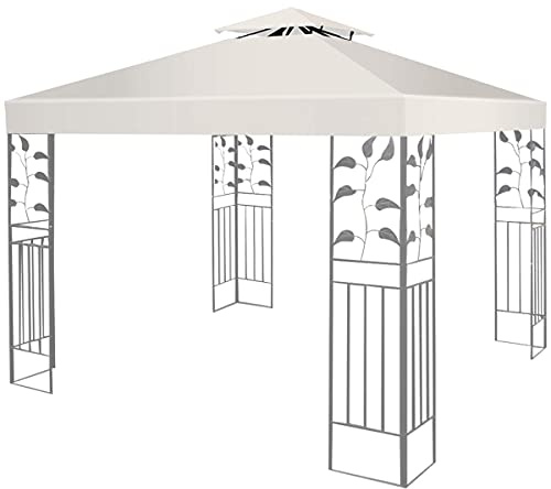 GIANTEX Reservdel tak, för Gazebo Garden 3 x 3 M, Dubbel/Single Layer, Polyester Tyg, Vattentät & Anti-UV, för bakgård/strand/park, 3 färger och 2 stilar