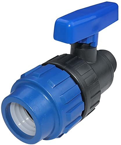 Aerzetix - C51799 - Valvola a Sfera sferica Rubinetto di Arresto Filettatura Esterna 1'' x Tubo Ø32mm da avvitare - Raccordo a Compressione - in plastica