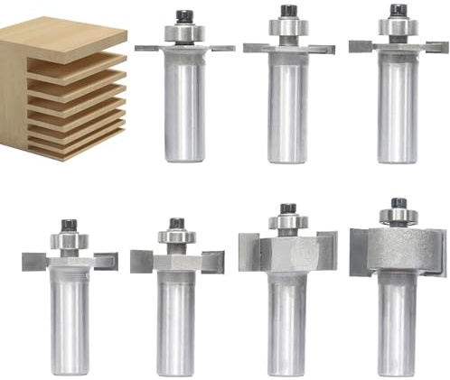 Akylin 7Pcs T Slot Router Bit Set, 1/2 Shank