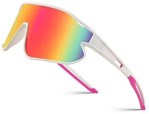 FEISEDY Kinder Jugendliche Sportbrille Baseball Sonnenbrille Fahrradbrille UV400 Schutz für Radsport Tennies Outdoor Sport Jungen Mädchen 7-16 Jahre B4064