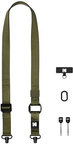 KODAK Multi-Purpose Camera Strap (Olive) - Quick-Release, Adjustable, Lightweight, Durable Metal Swivels, Neck Shoulder Strap for SLR, Compact Cameras, Smart Phones