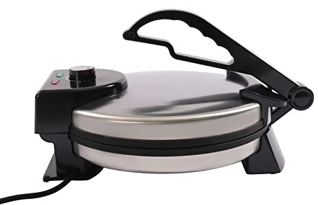 Presse Tortilla,Électrique Chapati Pain Plat Tortilla Presse Papad Tacos Maker Double Face Revêtement Antiadhésif, Facile à Nettoyer,Pour Faire des Crêpes