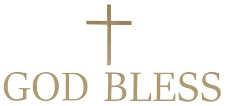God Bless Cross Wall Decal, PVC Material God Bless Stickers Decorative God Bless Backdrop God Bless Banner God Bless Wall Decor for God Bless Baptism Decorations