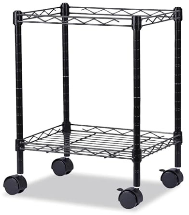 Carro de almacenamiento de metal compacto con mesa de isla de cocina negra, carrito rodante de 38.7 cm x 31.4 cm x 53.3 cm