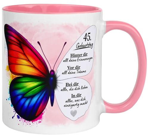 45 Geburtstag Frau Geschenk Tasse | Weil du einfach Einzigartig bist | Geburtstagstasse für Frauen zum 45. Geburtstag | 45ter Geburtstag - Geburtstagsgeschenk mit Spruch | Made in Germany