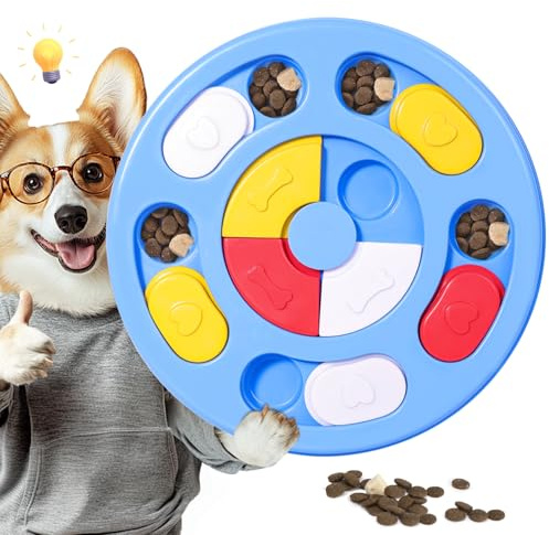 TRIGRAND Juguetes Interactivos para Perros- Intelligence Toy Dog Activity Juego de Estrategia Dog Activity, Entrenamiento IQ, Alivio Ansiedad,Juguetes para Perros Pequeños y Gatos,Azul Cielo