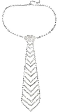 Faxianther Collier Cravate Long en Strass Brillant Collier en Y avec Pendentif Bijoux de Mariage Pour Femmes et Filles