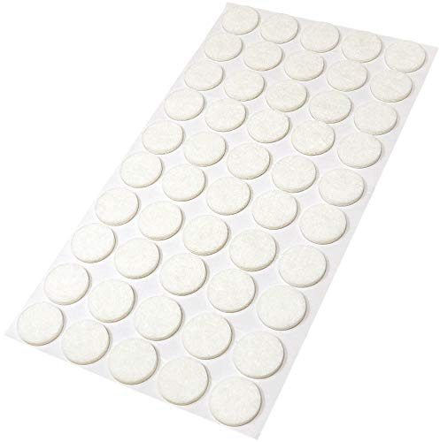 Adsamm® / 50 x feltrini autoadesivi/Bianco/ø 20 mm/Rotondo/piedini per mobili in feltro da 3.5 mm di spessore/pad protettivi per arredi