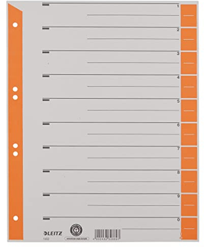 Leitz 1652-00-45 Trennblätter 230g/qm Inh.100, orange