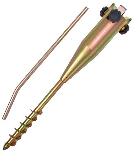 Land-Haus-Shop Sonnenschirmhalter/Schirm Halter/Erdspieß zum Eindrehen/Wäschespinne Halter/Standfuß/Masthalter, Einschraub Bodenhülse Metall (LHS-20050)