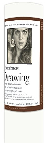 Strathmore (401-36 400 Series Drawing Roll, 100 lb. Medium Surface, 36 x10 Yards