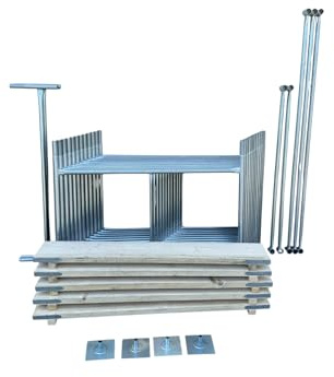 Toptower Classic Scaffolding Tower 6.3m (Working Height) 4' x 4' Base Size DIY Galvanised Scaffold Tower
