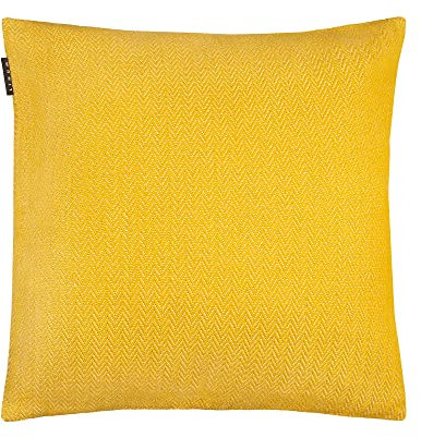 LINUM Shepard Kissenhülle 50x50 cm, 100% Baumwolle, Maschinenwaschbar, Senfgelb