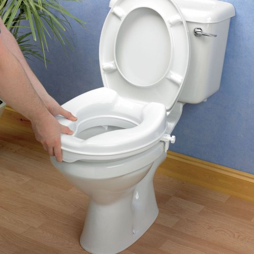 4 RAISED TOILET SEAT WITH LID EASY TO FIT Gives extra height to wc