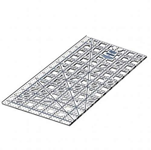 TrueCut Rectangle 12.5 x 6.5 Quilting Ruler with Track and Guide for Straight Cuts - Innovative Quilting and Sewing Ruler for Accurate Fabric Cuts with 1/8th Measurements