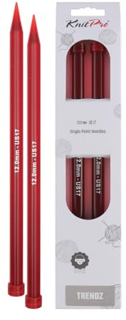 KnitPro KP51219 Aiguilles Simple Pointes Bois Multicolore 35 cm x 12,00 mm