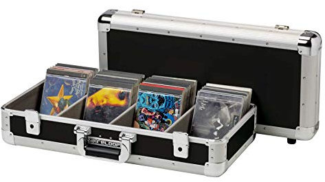 Reloop 100 CD Case - custodia professionale per CD, costruzione robusta, divisione a 4 pieghe, 2 incastri a scatto con serratura, nero