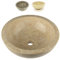Divero Aufsatz-Waschbecken Bologna Handwaschbecken Waschschale Marmor Natur-Stein poliert rund beige Sand