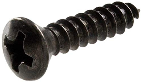 Hillman 2856 8 x 3/4-Inch Oval Head Black Chromate Decorative Sheet Metal Screw, 30-Pack