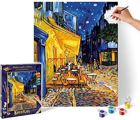 Schipper 609130359 Malen nach Zahlen - Nachtcafé von Vincent Van Gogh - Bilder malen für Erwachsene, inklusive Pinsel und Acrylfarben, 40 x 50 cm
