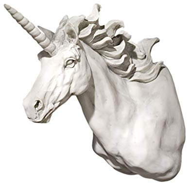 Design Toscano Alicorn Unicorn Horse Trophy Wall Sculpture, Polyresin, Antique Stone, 33 cm