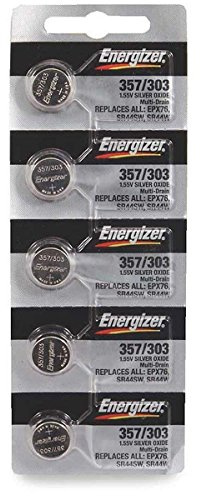 Energizer 357/303 Silver Oxide Battery: Card of 5