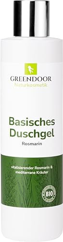 GREENDOOR Basisches Duschgel Rosmarin 250ml, 4,2 Sterne, biologisch abbaubar, Natur für Ihre Haut aus der Naturkosmetik Manufaktur, ohne Silikone Sulfate Konservierungsmittel Parabene = parabenfrei